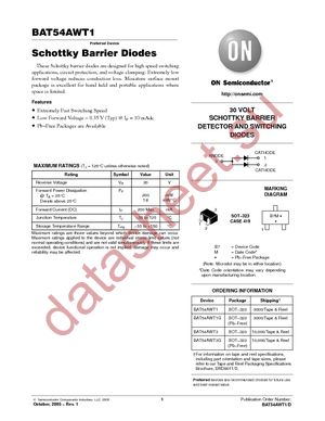 BAT54AWT3 datasheet  